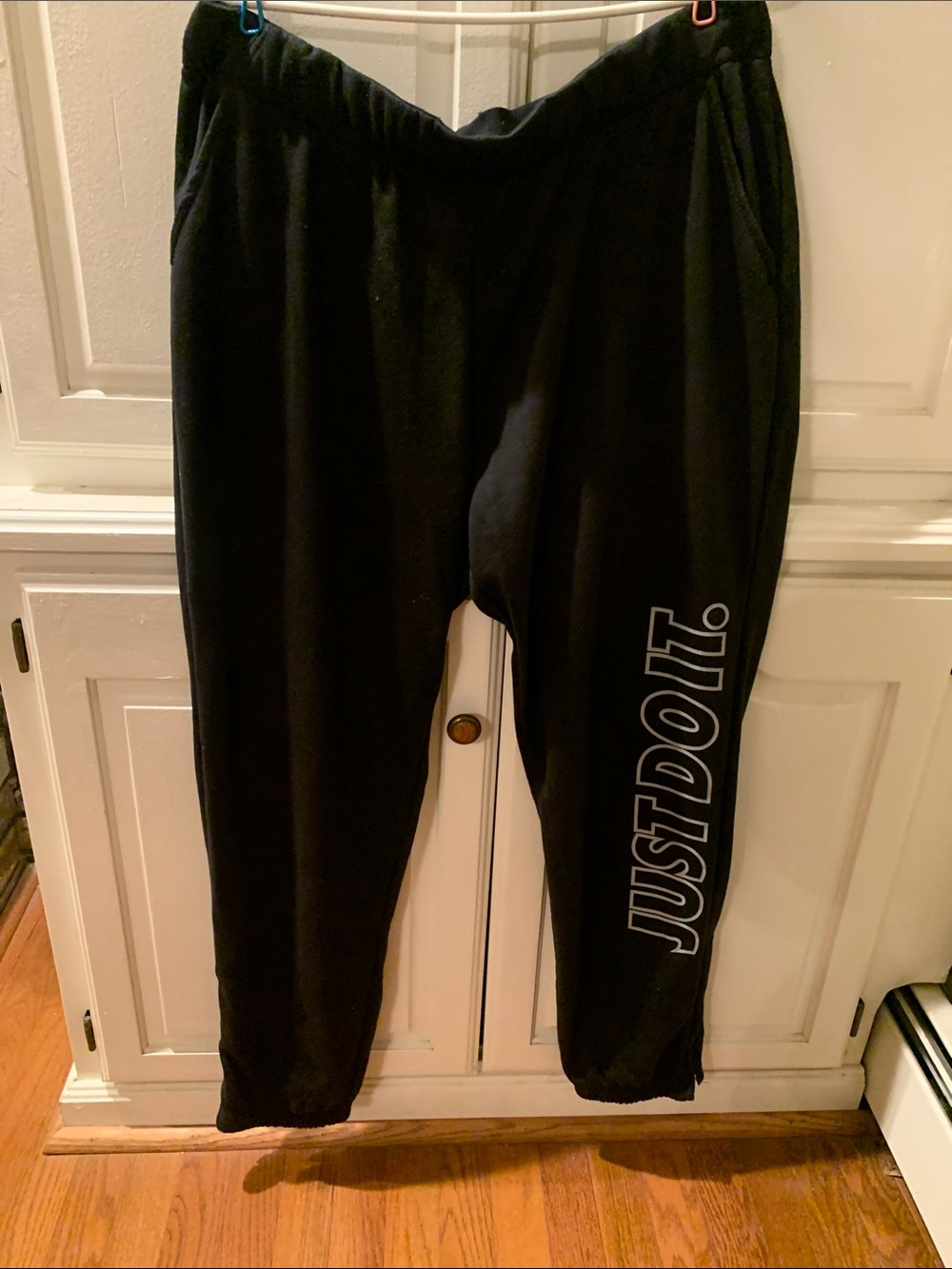 Nike Women’s Black Sweatpants with 'JUST DO IT.' Side Logo
